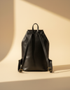 Black and White Hair-On Leather Backpack – Drawstring Flap Top
