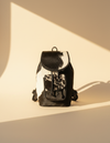 Black and White Hair-On Leather Backpack – Drawstring Flap Top