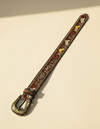 Handmade equestrian cowboy belt with antique western buckle