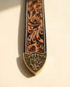 Sunflower Black & Tan Hand Tooled Western Leather Belt | Ya Qalbi