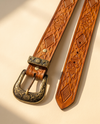 Aztec Hand Tooled Western Leather Belt | Ya Qalbi