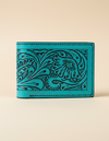 Genuine leather bifold wallet with card slots