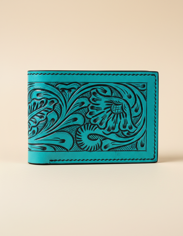 Genuine leather bifold wallet with card slots