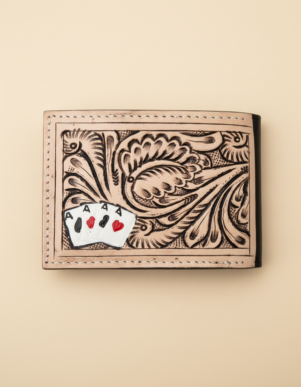 Genuine leather slim card holder wallet
