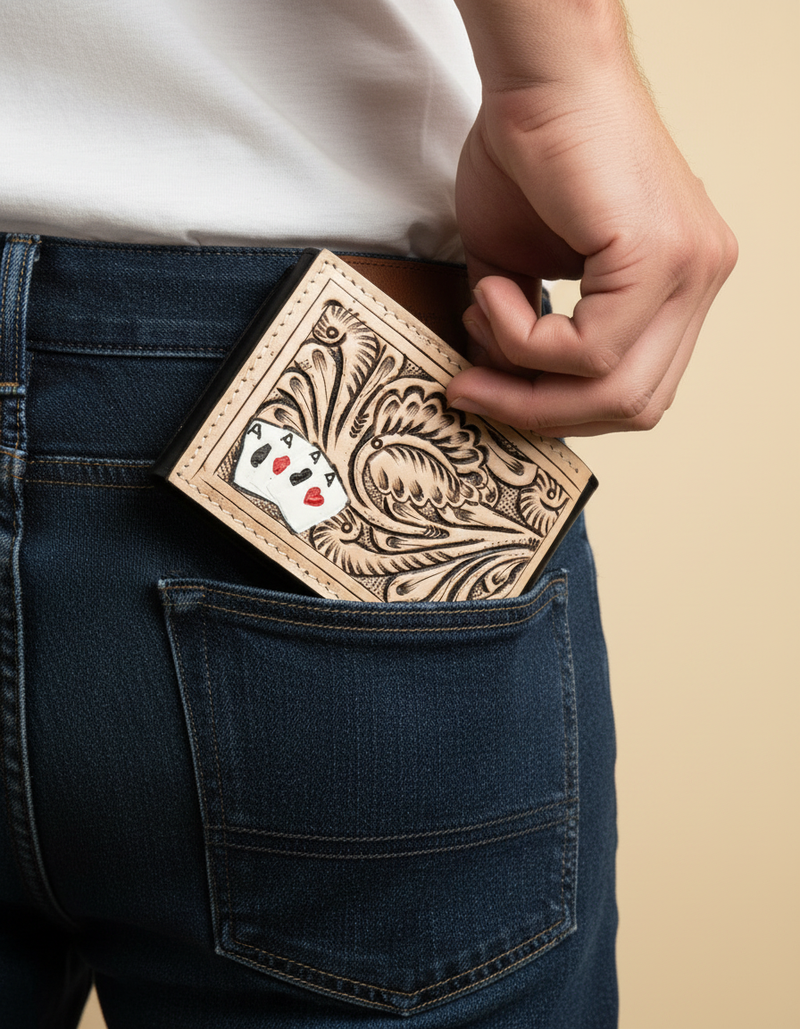 Premium handmade leather card case for men and women