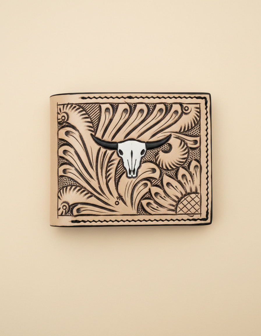 Longhorn Skull Bifold Wallet