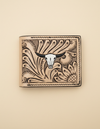 Genuine leather bifold wallet with card slots