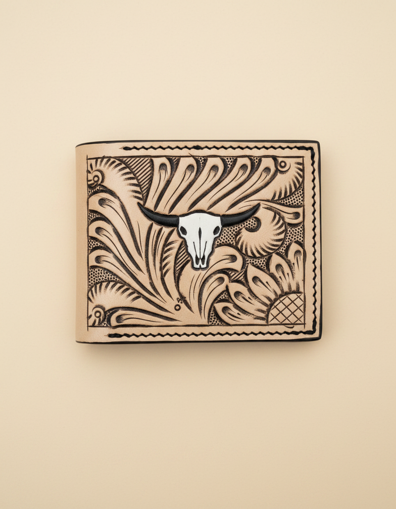 Genuine leather bifold wallet with card slots