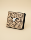 Genuine leather bifold wallet with card slots