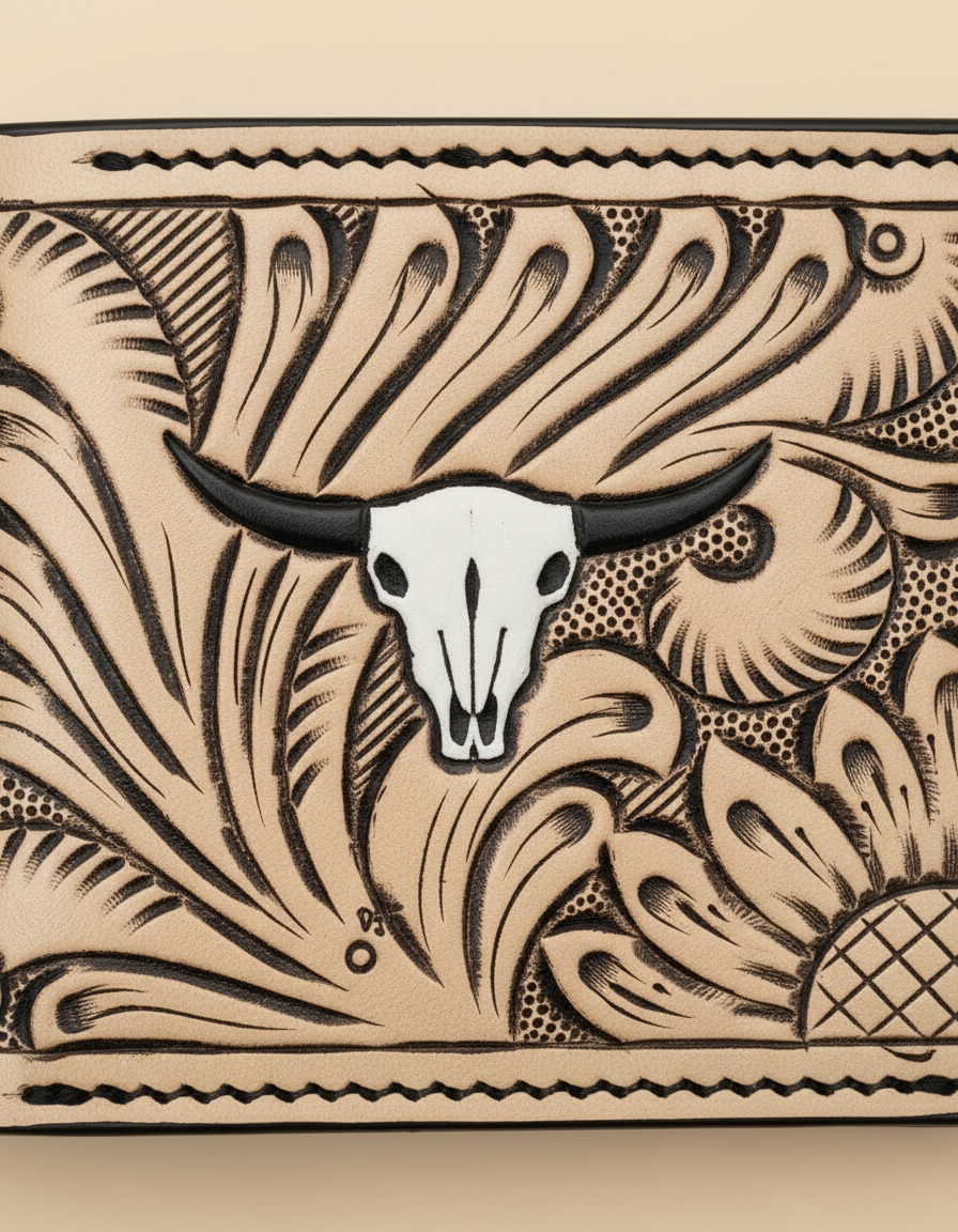 Longhorn Skull Bifold Wallet