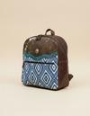 Brown Hair-On Leather Backpack – Blue Aztec Weave and Concho