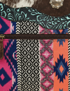Brown Hair-On Leather Backpack – Woven Southwestern Panel & Concho