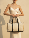 Cream Hair-On Duffle – Black Leather Straps & Sand End Panels