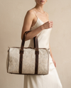 Salt and Pepper Hair-On Duffle – Brown Leather Handle Wrap