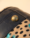 Cheetah Print Hair-On Duffle – Turquoise Metallic Accents