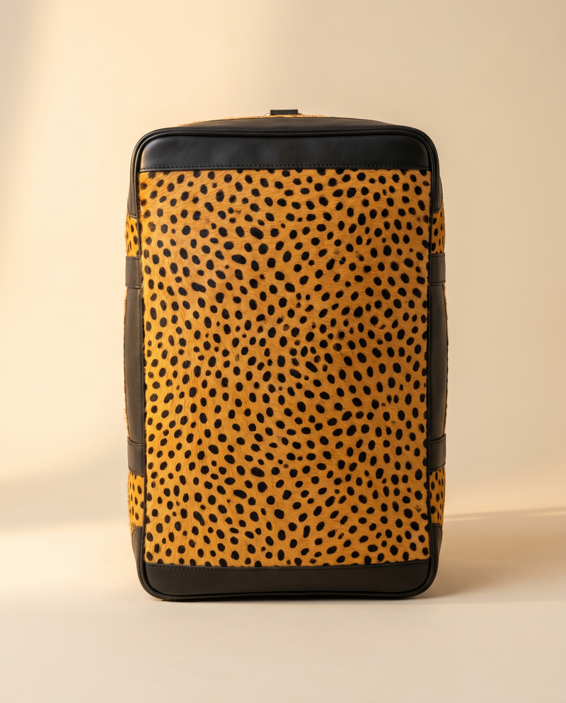 Cheetah Print Hair-On Weekender – Silver Metallic Flecks