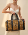 Cheetah Print Hair-On Weekender – Silver Metallic Flecks