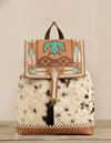 Black and White Hair-On Leather Backpack – Thunderbird Flap