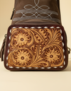 Brown Suede Tooled Leather Backpack – Bootstitch Embroidery