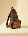 Brown Suede Tooled Leather Backpack – Bootstitch Embroidery