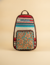 Red and Turquoise Serape Leather Backpack – Tooled Floral Pocket