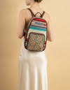 Red and Turquoise Serape Leather Backpack – Tooled Floral Pocket