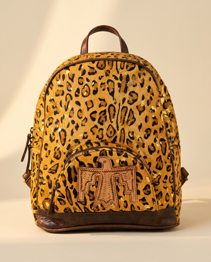 Gold Metallic Leopard Hair-On Leather Backpack – Thunderbird