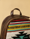 Brown Leather Backpack – Southwestern Weave & Turquoise Tooled Pocket