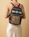 Blue Star Weave Leather Backpack – Turquoise Tooled Floral Pocket