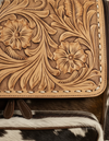 Tricolor Hair-On Leather Backpack – Tooled Floral Top Panel