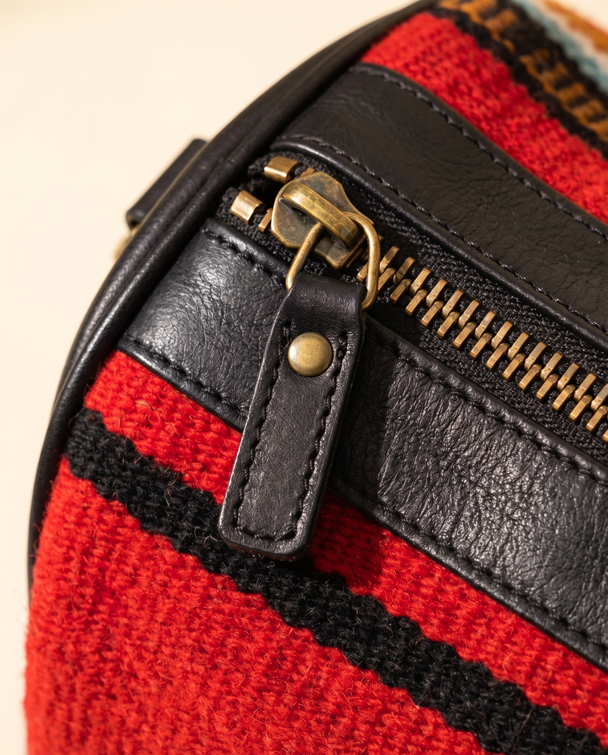 Vintage Carpet & Leather Duffle
