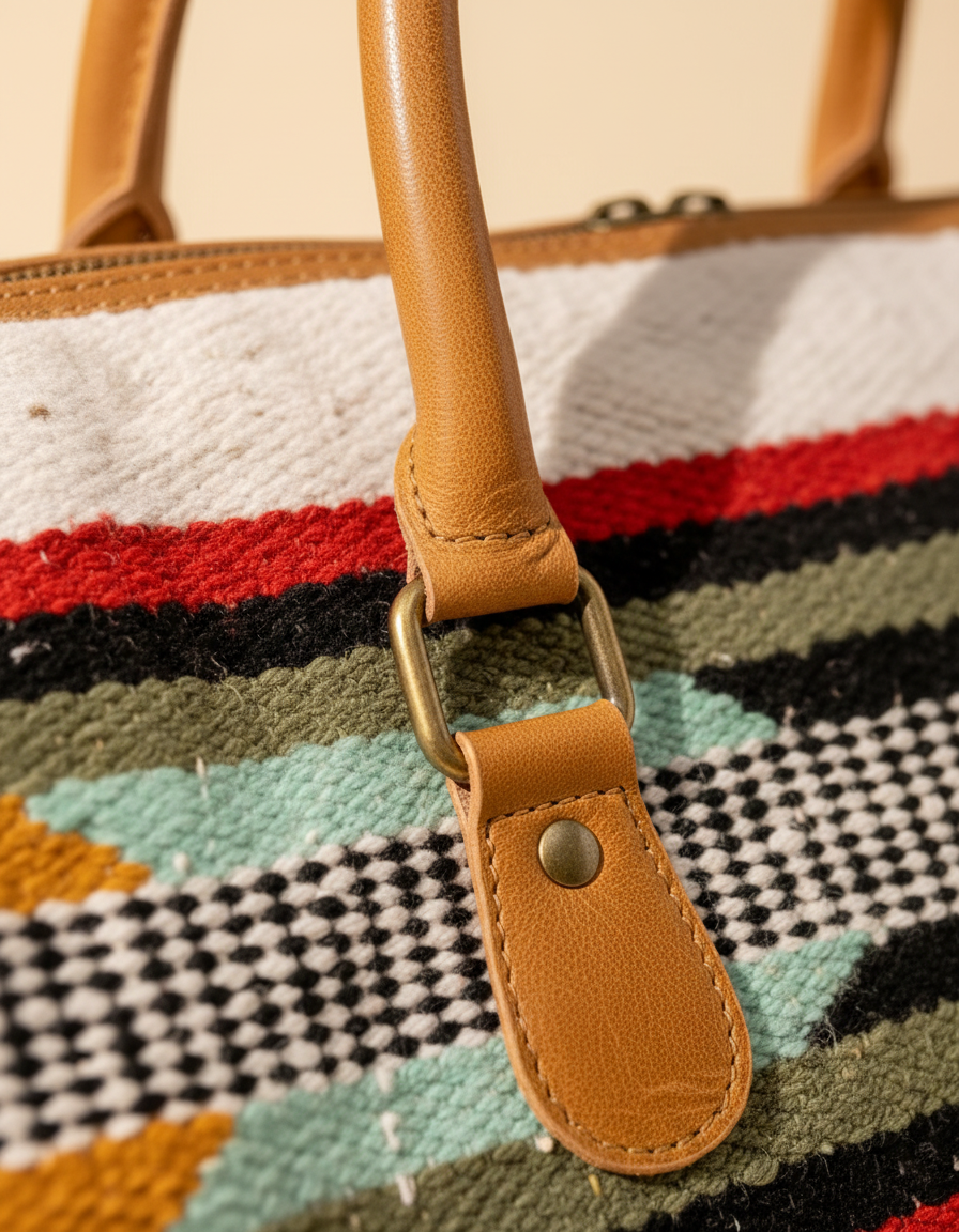 Vintage Carpet & Leather Duffle