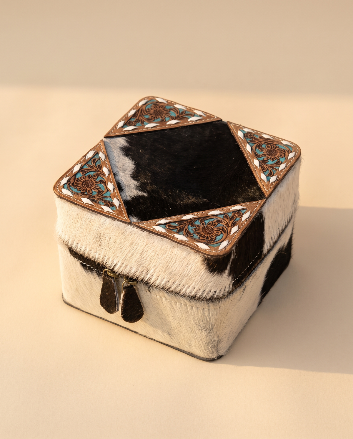 Square Frame Tooled Jewellery Box