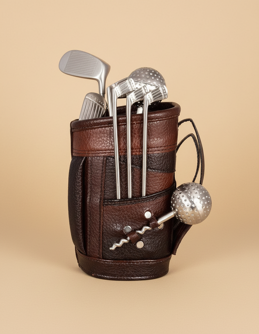 Personalised Leather Golf Bar Tool Set