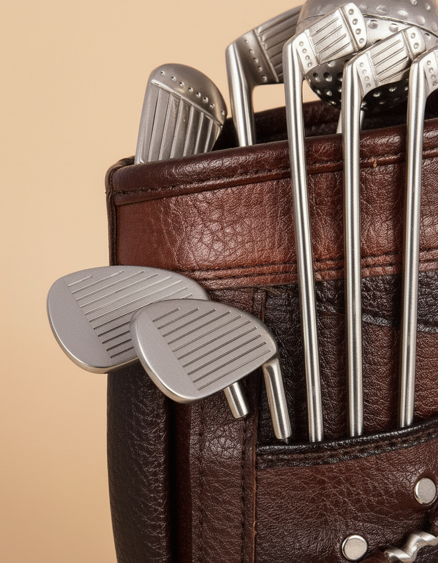 Personalised Leather Golf Bar Tool Set