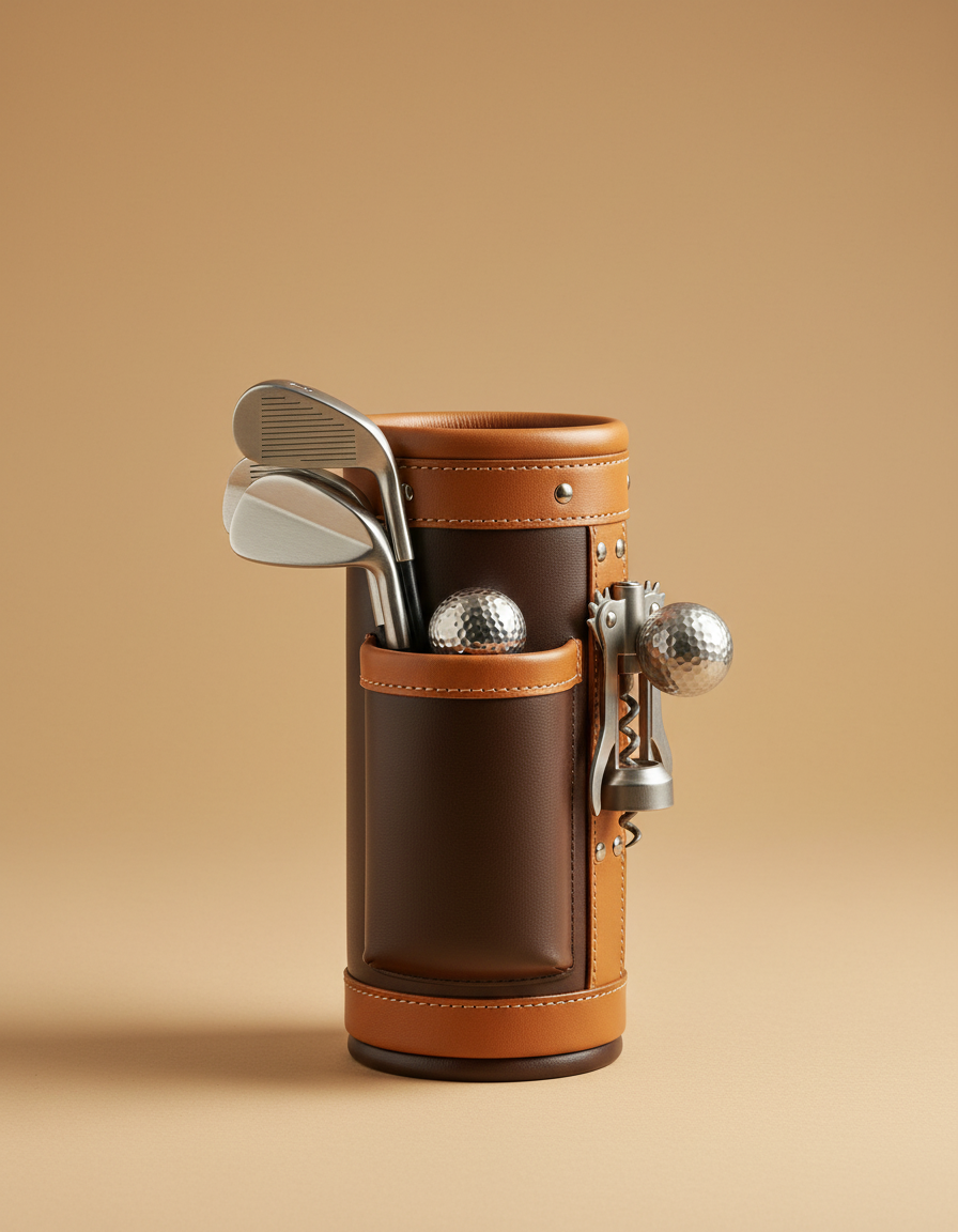 Personalised Leather Golf Bar Tool Set