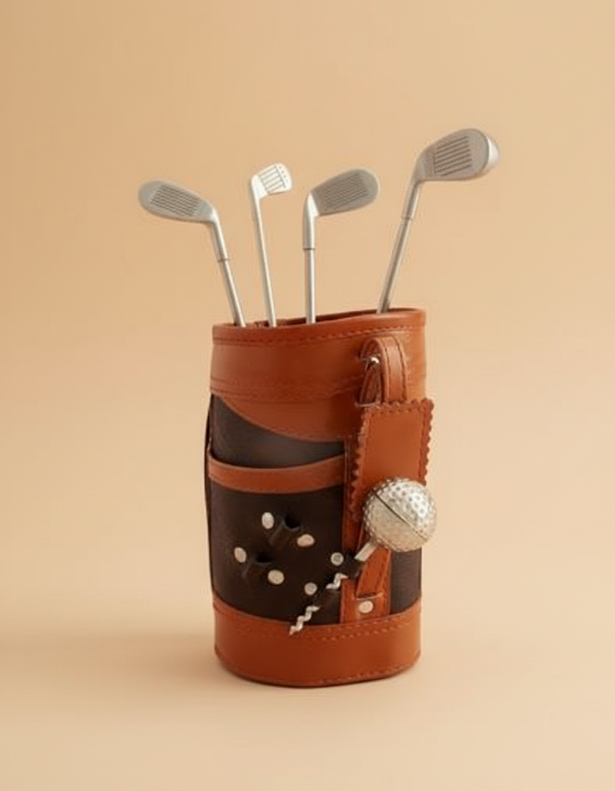 Personalised Leather Golf Bar Tool Set