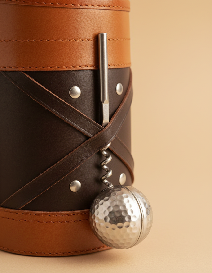 Personalised Leather Golf Bar Tool Set