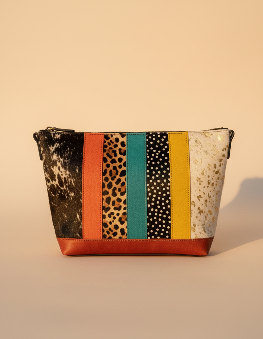 Animal Print Hair-On Patchwork Crossbody