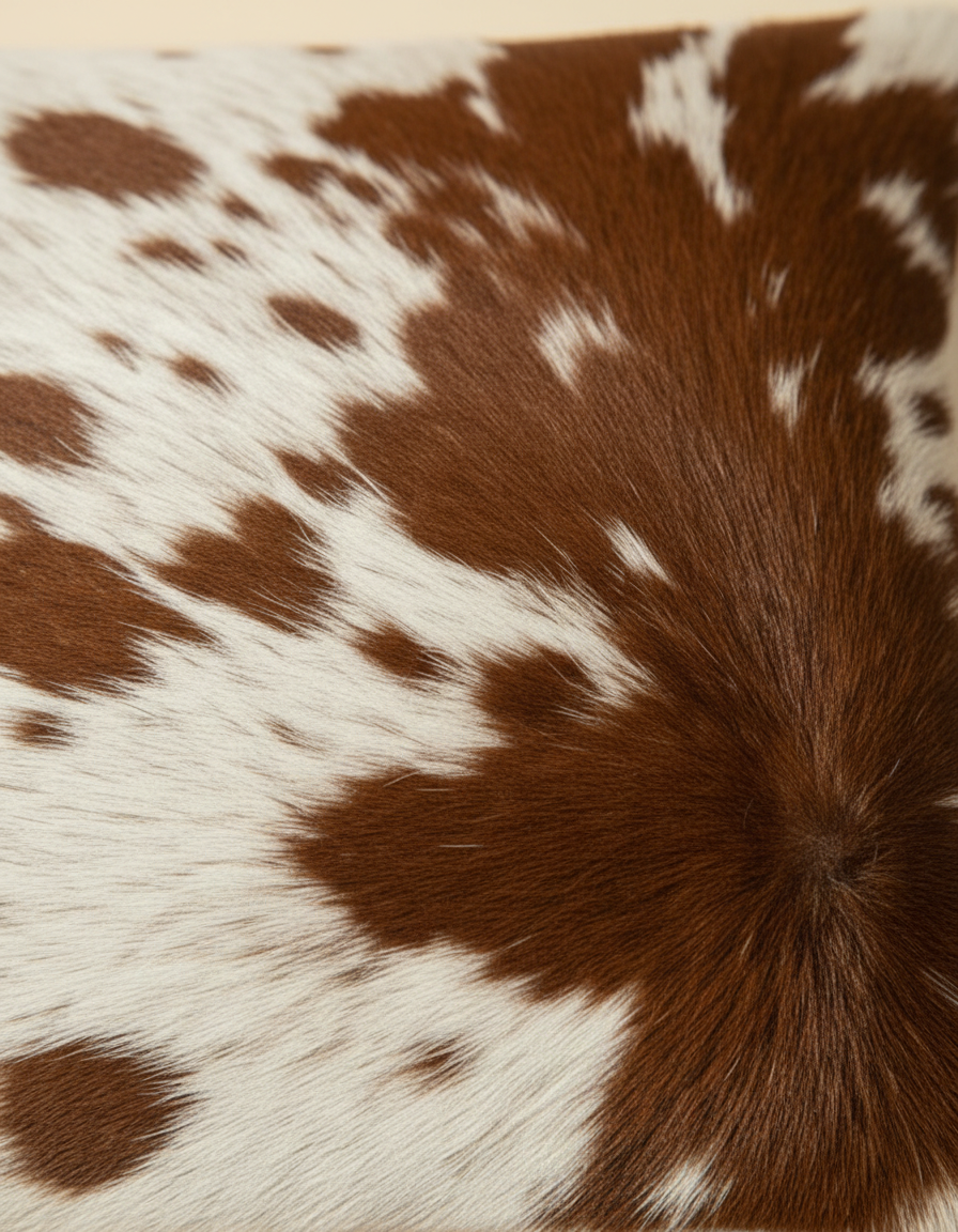 Hair-On Leather Lumbar Cushion Cover