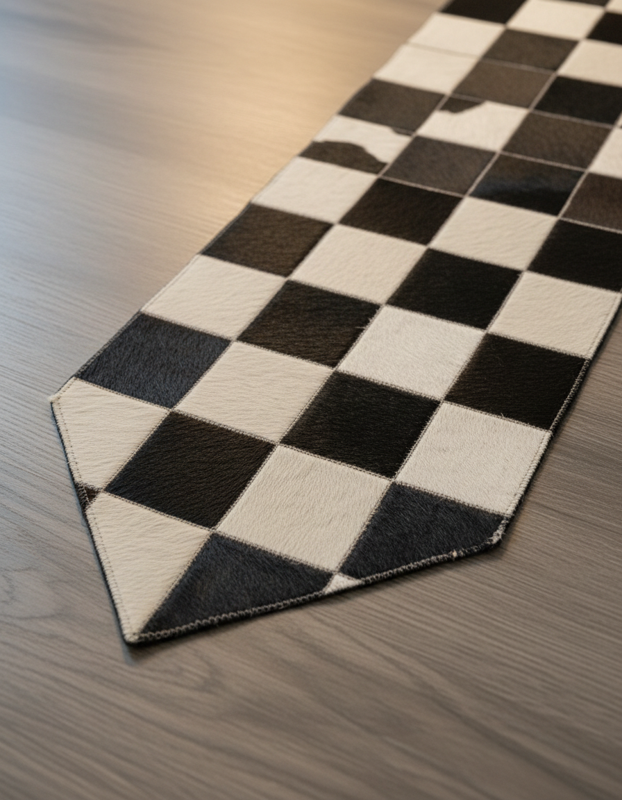 Patchwork Hair-On Leather Table Runner
