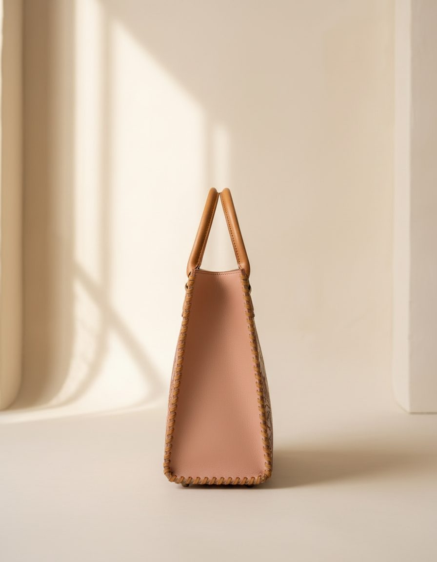 Fully Tooled Leather Tote