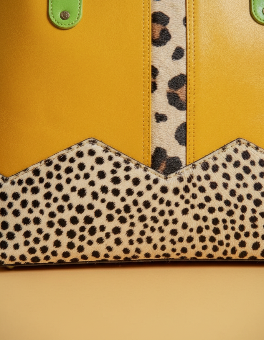 Hair-On Panel Leather Tote