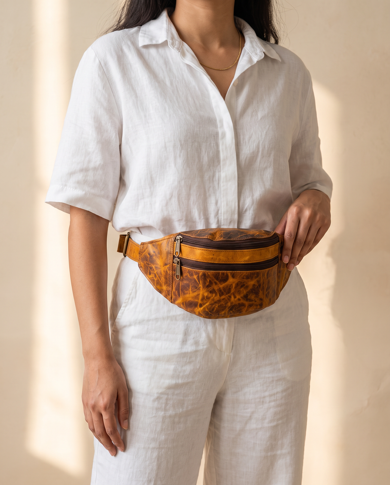 Boho Leather Hip Bag